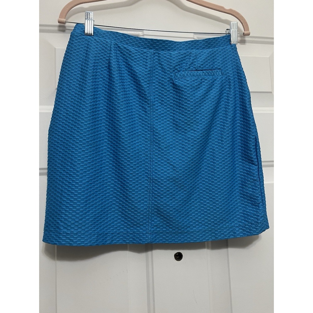 MONTEREY CLUB Women's Golf Skirt Skort Shorts Waffle Weave Knit Blue Small 4-6